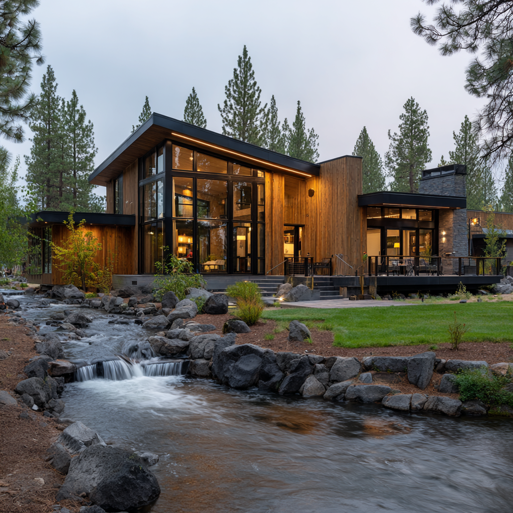 Smart Contractors Group — luxury build with wood and black steel